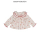 Happyology British autumn tops children's suit handmade smock embroidered shirt printed long sleeves