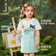 ASK JUNIOR children's skirt 26 summer thin breathable T-shirt skirt girls fake two-piece children's dress blue 100
