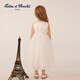 TARTINE ET CHOCOLAT French Chocolate Children's Clothing 25 Spring and Summer New Girls' Round Neck Mesh Dress Ivory White 110/4A One Size