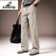 FORTEI luxury high-end brand men's straight casual pants American retro solid color simple spring new loose trousers for men navy blue 2XL suitable for 170-190Jin Jin equals 0.5 kg