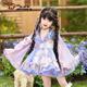 Ultraman Lolita Girls Princess Dress Spring and Autumn Children's Lolita Puff Skirt Little Girl New Chinese Dress Purple (skirt comes with tail) 100 cm