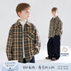 Mucmukn Berkeley Diary versatile quilted plaid shirt brushed top boys winter new style yellow 110 cm