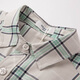 HAZZYS children's clothing boys' shirt 2026 spring new lapel woven plaid casual long-sleeved top barley gray 110