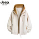 JEEP SPIRIT high-end jacket men's spring 2026 new youth assault top loose windproof spring hooded casual jacket apricot S