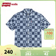 Levi s Lyocell fabric Levi's boys' denim short-sleeved shirt 2025 summer new soft children's clothes Milestone Blue 110/52 Recommended height 98-104cm