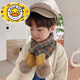 HAL.DUCK Children's Scarf Autumn and Winter Scarf 2026 New Baby Neck Cover Cross Knitted Wool Boy's Neck Protector Winter Children's Clothing Four Color Large Squares About 2~12 Years Old
