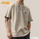JEEP Jeep short-sleeved T-shirt men's summer thin casual loose top trendy men's clothing apricot M
