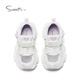 Snaffy Girls Dad Shoes 2026 Spring and Summer New Outdoor Casual Sandals Non-Slip Breathable Children's Sports Shoes Shell White/Purple 26