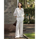 Demana Breathable Linen Spring Cool Intelligent Lapel Outer Shirt Belt to Cinch the Waist Women's Shirt