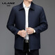 LILANZ lapel jacket men's spring and autumn thin daddy tops middle-aged and elderly casual loose large size cadre leadership jacket l2203 navy thin section L (175)