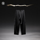 Guixin 2026 New Spring Men's Linen Blended Straight Loose Cool Wide-leg Pants Black M 170