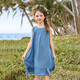 ASK JUNIOR children's skirt summer vacation Tencel denim skirt medium and large children's suspender skirt dress girl princess skirt