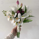 Tulips, calla lilies, bouquets for certificates, fake flowers, artificial flowers, photography props, wedding Korean bridal bouquets HD-Tulips + 3d Phalaenopsis