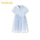 BALABALA children's clothing girls' skirts children's dresses medium and large children 2026 new summer wear mesh skirt fake two pieces pink blue 80005 120