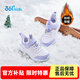 361 Children's shoes, children's sports shoes, boys' and girls' cotton shoes, winter new children's Velcro running shoes, plus velvet, two cotton shoes, leather surface, plus velvet, rose water purple/soft purple/light pink purple 32