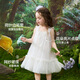 ASK JUNIOR children's skirt summer children's mesh princess skirt girls suspender travel holiday dress performance skirt white