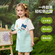 ASK JUNIOR children's skirt 26 summer thin breathable T-shirt skirt girls fake two-piece children's dress blue 100