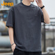JEEP Jeep short-sleeved T-shirt men's summer bamboo cotton thin loose high-end breathable trendy top men's dark gray XL