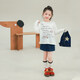 UTOUTO Big Ear Elephant Girls' Spliced Denim Skirt 2026 Spring New Baoer Pure Cotton Casual A-Line Short Skirt Dark Blue Pre-sale second batch around mid-early April 120