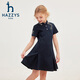 Haggis (HAZZYS) children's clothing girls dress 2026 summer new style sweet style skirt for middle and large children outdoor simple casual half-sleeved skirt green plum green 110