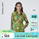 Langzi Yang series Langzi three-dimensional pleated lace-up shirt design waist top 2026 spring new olive green S