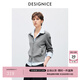 DESIGNICE stand-collar long-sleeved wool sweater 2026 spring new smart commuting temperament zipper cardigan top for women gray M
