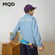 MQD Boys' College Style Travel Wear Lapel Denim Shirt Washed