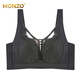 MONZO international high-end brand underwear for women with big breasts and small breasts, full cup, thin, breathable, push-up top, support secondary breasts, protect from bottom, classic black bra 75D