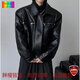 Huatian Mu Fatty Large Size American PU Leather Jacket Men's Spring and Autumn British Elegant Men's Style Silhouette Motorcycle Wear Workwear Wallet Black M Recommended 80-105 Jin Jin equals 0.5 kg Can be worn