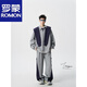 ROMON V37 American retro high street contrasting color shawl sports sweatshirt men's autumn fashion brand loose casual gray couple suit suit black M (105-120Jin Jin equals 0.5 kg)