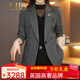 LIIS International Light Luxury High-end Jacket 2026 New Middle-aged Mother Suit Jacket Women's Western Style Slim Middle-aged and Old Suit Gray M 85-100Jin Jin is equal to about 0.5 kg