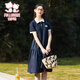 Fuluo Mi Girls Skirt 26 Summer New Casual Contrast Color Girls College Style POLO Collar Dress Navy 165