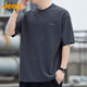 JEEP Jeep short-sleeved T-shirt men's summer bamboo cotton thin loose high-end breathable trendy top men's dark gray XL