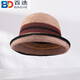Baidu curled edge fisherman's hat for women British style autumn and winter French color matching elegant top hat warm basin hat black one size