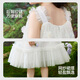ASK JUNIOR children's skirt summer children's mesh princess skirt girls suspender travel holiday dress performance skirt white