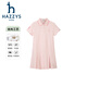 Haggis (HAZZYS) children's clothing girls dress 2026 summer new style sweet style skirt for middle and large children outdoor simple casual half-sleeved skirt green plum green 110