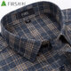 Shanshan (FIRS) pure cotton brushed long-sleeved shirt for men, middle-aged dad's cotton plaid shirt for men A951-2 42