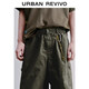 UR2026 Spring New Men's Casual Workwear Knot Button Decorated Cotton Wide-Leg Pants UML660015 Olive Green 29