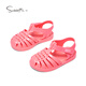 Snaffy Girls' Jelly Shoes Summer Children's Beach Shoes Breathable and Comfortable Little Girls' Versatile Sandals Coral Pink 29