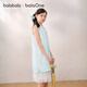 BALABALA children's clothing girls skirt children's dress 2026 summer new style new Chinese style cheongsam skirt splicing mesh blue and white tone 00381 90