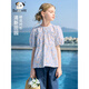 CHANZUIGOU children's clothing girls pastoral floral doll shirt 2026 summer new style pure cotton vitality sweet shirt blue 140 cm