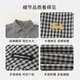 INSBOBO children's clothing boys' shirts children's t-shirts 2026 summer new boys plaid shirt short-sleeved handsome summer clothes black and white plaid 110