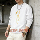 JEEP SPIRIT American Heavyweight Sweatshirt Men's Velvet Thickened 2026 Winter Loose Casual Warm Bottoming Shirt Round Neck Long White M 70-90Jin Jin is equal to 0.5 kg