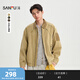 SANFU 2026 Spring Men's Split Color Lapel Work Jacket Street Fashion Loose Jacket 518559 Khaki M