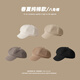 Xiaohongshu’s popular Korean style solid color woolen octagonal hat for women spring short brim beret literary retro brown apricot M one size fits all (55-59c) adjustable