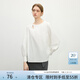 Fan Silan design hollow boat style loose shirt women's daily commuting nine-quarter sleeve shirt 11217 white M