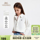 YEEHOO girls' shirts, children's shirts, medium and large children's clothing, pure cotton tops, long-sleeved college style spring clothes, white 160