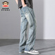 
Big Mouth Monkey (paul frank) American fashion brand jeans men's autumn loose new straight-down wide-leg pants trendy high street casual long pants 9901 nostalgic blue [official authentic] L [recommended 120-140Jin [Jin equals 0.5 kg]]