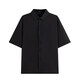 GXG.PR black shirt men's long-sleeved spring and summer loose and drapey handsome casual ice silk short-sleeved black shirt men's jacket CY008 black long-sleeved + CY009 black short-sleeved - S