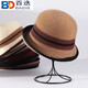 Baidu curled edge fisherman's hat for women British style autumn and winter French color matching elegant top hat warm basin hat black one size